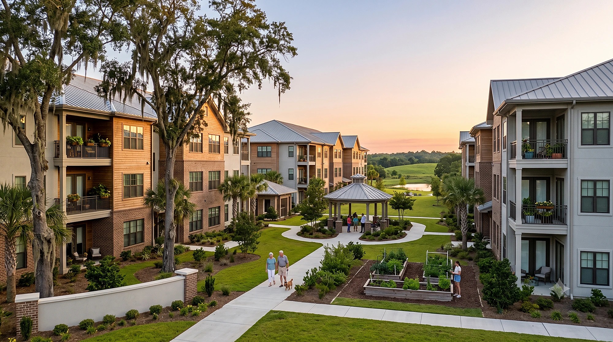 A North Carolina community at sunset